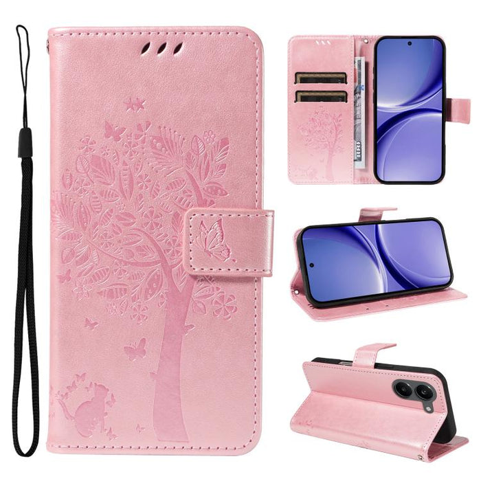Funda de cuero con tapa para teléfono con estampado en relieve de árbol y gato, For Redmi Turbo 5 Max 5G, For Redmi Turbo 5 5G / Poco X8 Pro 5G, For Redmi K90 Pro Max/Poco F8 Ultra, For Redmi K90 / Poco F8 Pro, For Redmi 15C 5G / 4G EU 173mm           ...