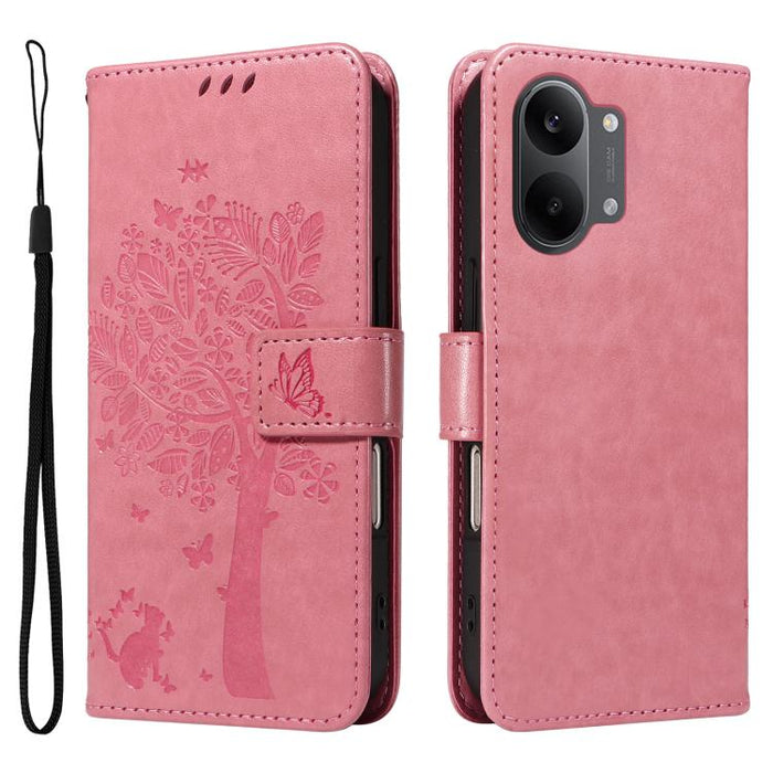 Funda de cuero con tapa para teléfono con estampado en relieve de árbol y gato, For Redmi Turbo 5 Max 5G, For Redmi Turbo 5 5G / Poco X8 Pro 5G, For Redmi K90 Pro Max/Poco F8 Ultra, For Redmi K90 / Poco F8 Pro, For Redmi 15C 5G / 4G EU 173mm           ...