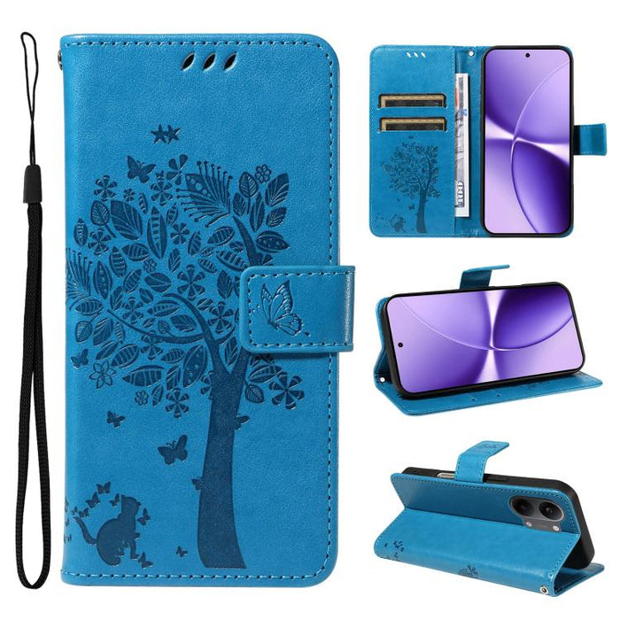 Funda de cuero con tapa para teléfono con estampado en relieve de árbol y gato, For Redmi Turbo 5 Max 5G, For Redmi Turbo 5 5G / Poco X8 Pro 5G, For Redmi K90 Pro Max/Poco F8 Ultra, For Redmi K90 / Poco F8 Pro, For Redmi 15C 5G / 4G EU 173mm           ...