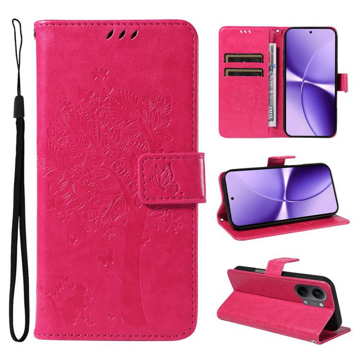 Funda de cuero con tapa para teléfono con estampado en relieve de árbol y gato, For Redmi Turbo 5 Max 5G, For Redmi Turbo 5 5G / Poco X8 Pro 5G, For Redmi K90 Pro Max/Poco F8 Ultra, For Redmi K90 / Poco F8 Pro, For Redmi 15C 5G / 4G EU 173mm           ...