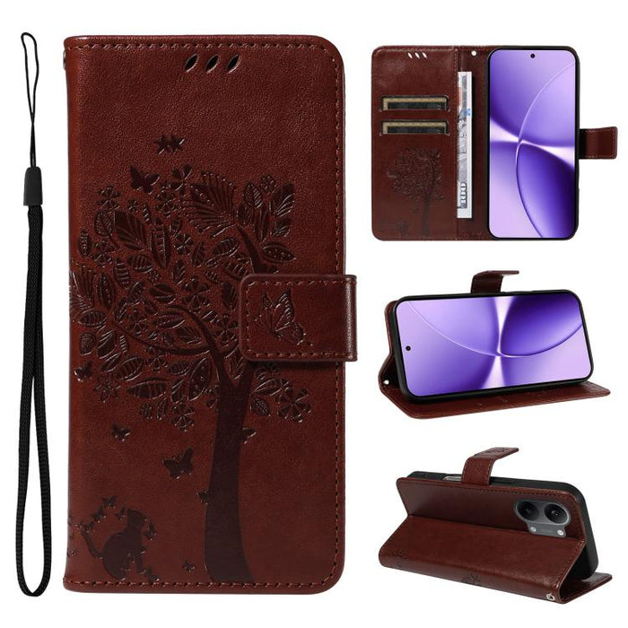 Funda de cuero con tapa para teléfono con estampado en relieve de árbol y gato, For Redmi Turbo 5 Max 5G, For Redmi Turbo 5 5G / Poco X8 Pro 5G, For Redmi K90 Pro Max/Poco F8 Ultra, For Redmi K90 / Poco F8 Pro, For Redmi 15C 5G / 4G EU 173mm           ...