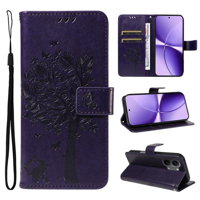 Funda de cuero con tapa para teléfono con estampado en relieve de árbol y gato, For Redmi Turbo 5 Max 5G, For Redmi Turbo 5 5G / Poco X8 Pro 5G, For Redmi K90 Pro Max/Poco F8 Ultra, For Redmi K90 / Poco F8 Pro, For Redmi 15C 5G / 4G EU 173mm           ...