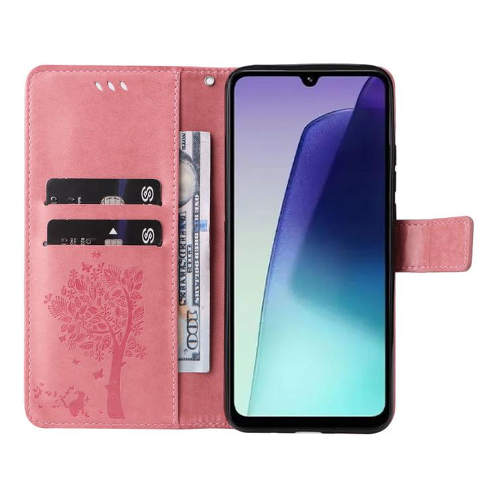 Funda de cuero con tapa para teléfono con estampado en relieve de árbol y gato, For Redmi Turbo 5 Max 5G, For Redmi Turbo 5 5G / Poco X8 Pro 5G, For Redmi K90 Pro Max/Poco F8 Ultra, For Redmi K90 / Poco F8 Pro, For Redmi 15C 5G / 4G EU 173mm           ...