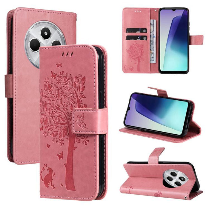 Funda de cuero con tapa para teléfono con estampado en relieve de árbol y gato, For Redmi Turbo 5 Max 5G, For Redmi Turbo 5 5G / Poco X8 Pro 5G, For Redmi K90 Pro Max/Poco F8 Ultra, For Redmi K90 / Poco F8 Pro, For Redmi 15C 5G / 4G EU 173mm           ...