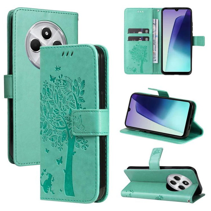 Funda de cuero con tapa para teléfono con estampado en relieve de árbol y gato, For Redmi Turbo 5 Max 5G, For Redmi Turbo 5 5G / Poco X8 Pro 5G, For Redmi K90 Pro Max/Poco F8 Ultra, For Redmi K90 / Poco F8 Pro, For Redmi 15C 5G / 4G EU 173mm           ...