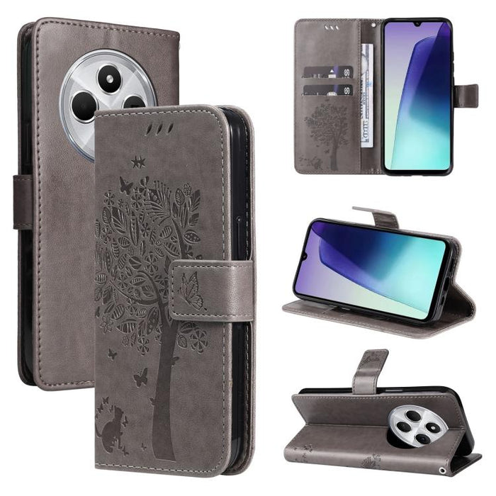Funda de cuero con tapa para teléfono con estampado en relieve de árbol y gato, For Redmi Turbo 5 Max 5G, For Redmi Turbo 5 5G / Poco X8 Pro 5G, For Redmi K90 Pro Max/Poco F8 Ultra, For Redmi K90 / Poco F8 Pro, For Redmi 15C 5G / 4G EU 173mm           ...