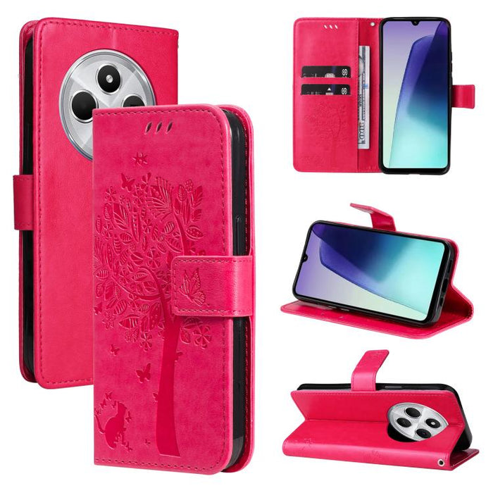 Funda de cuero con tapa para teléfono con estampado en relieve de árbol y gato, For Redmi Turbo 5 Max 5G, For Redmi Turbo 5 5G / Poco X8 Pro 5G, For Redmi K90 Pro Max/Poco F8 Ultra, For Redmi K90 / Poco F8 Pro, For Redmi 15C 5G / 4G EU 173mm           ...