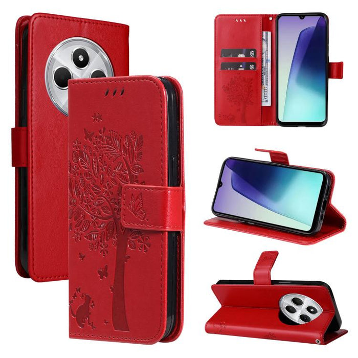 Funda de cuero con tapa para teléfono con estampado en relieve de árbol y gato, For Redmi Turbo 5 Max 5G, For Redmi Turbo 5 5G / Poco X8 Pro 5G, For Redmi K90 Pro Max/Poco F8 Ultra, For Redmi K90 / Poco F8 Pro, For Redmi 15C 5G / 4G EU 173mm           ...