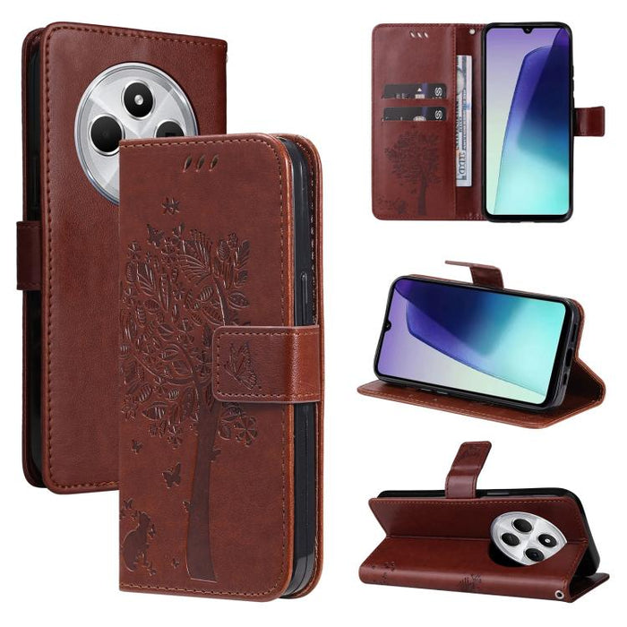 Funda de cuero con tapa para teléfono con estampado en relieve de árbol y gato, For Redmi Turbo 5 Max 5G, For Redmi Turbo 5 5G / Poco X8 Pro 5G, For Redmi K90 Pro Max/Poco F8 Ultra, For Redmi K90 / Poco F8 Pro, For Redmi 15C 5G / 4G EU 173mm           ...