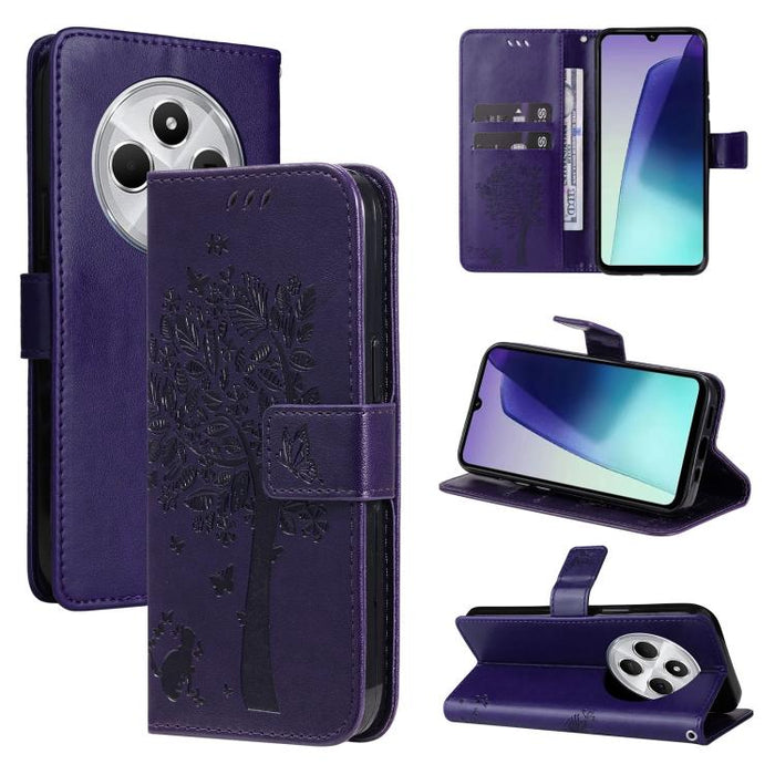 Funda de cuero con tapa para teléfono con estampado en relieve de árbol y gato, For Redmi Turbo 5 Max 5G, For Redmi Turbo 5 5G / Poco X8 Pro 5G, For Redmi K90 Pro Max/Poco F8 Ultra, For Redmi K90 / Poco F8 Pro, For Redmi 15C 5G / 4G EU 173mm           ...