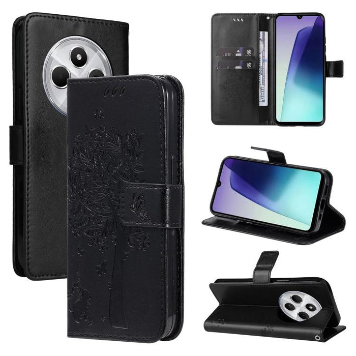 Funda de cuero con tapa para teléfono con estampado en relieve de árbol y gato, For Redmi Turbo 5 Max 5G, For Redmi Turbo 5 5G / Poco X8 Pro 5G, For Redmi K90 Pro Max/Poco F8 Ultra, For Redmi K90 / Poco F8 Pro, For Redmi 15C 5G / 4G EU 173mm           ...