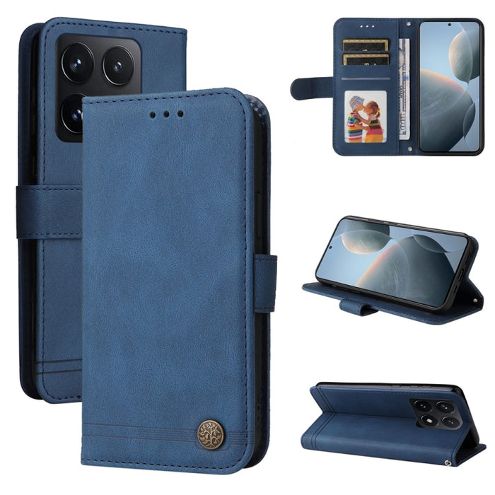 Funda de cuero para teléfono con botones de metal y diseño de árbol de la vida Skin Feel, For Xiaomi 17 Max 5G, For Xiaomi 17T Pro 5G, For Xiaomi 17T 5G, For Xiaomi 17 Ultra, For Xiaomi 17 Pro Max, For Xiaomi 17 Pro, For Xiaomi 17                      ...