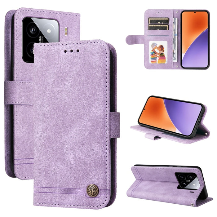Funda de cuero para teléfono con botones de metal y diseño de árbol de la vida Skin Feel, For Xiaomi 17 Max 5G, For Xiaomi 17T Pro 5G, For Xiaomi 17T 5G, For Xiaomi 17 Ultra, For Xiaomi 17 Pro Max, For Xiaomi 17 Pro, For Xiaomi 17                      ...