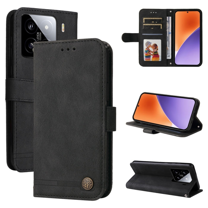 Funda de cuero para teléfono con botones de metal y diseño de árbol de la vida Skin Feel, For Xiaomi 17 Max 5G, For Xiaomi 17T Pro 5G, For Xiaomi 17T 5G, For Xiaomi 17 Ultra, For Xiaomi 17 Pro Max, For Xiaomi 17 Pro, For Xiaomi 17                      ...