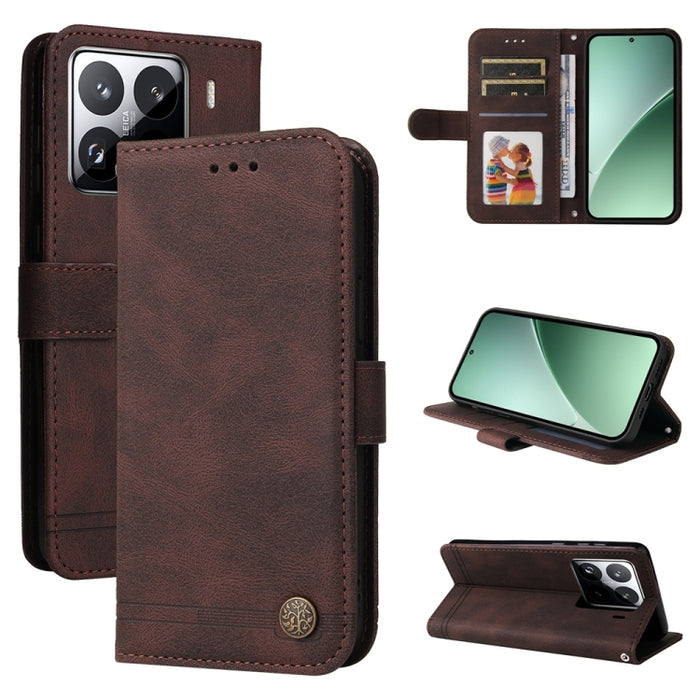 Funda de cuero para teléfono con botones de metal y diseño de árbol de la vida Skin Feel, For Xiaomi 17 Max 5G, For Xiaomi 17T Pro 5G, For Xiaomi 17T 5G, For Xiaomi 17 Ultra, For Xiaomi 17 Pro Max, For Xiaomi 17 Pro, For Xiaomi 17                      ...