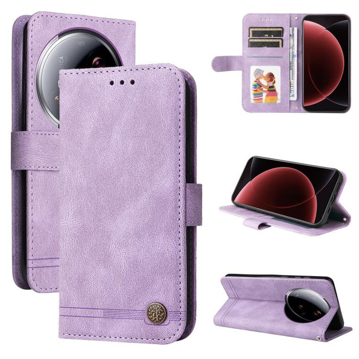 Funda de cuero para teléfono con botones de metal y diseño de árbol de la vida Skin Feel, For Xiaomi 17 Max 5G, For Xiaomi 17T Pro 5G, For Xiaomi 17T 5G, For Xiaomi 17 Ultra, For Xiaomi 17 Pro Max, For Xiaomi 17 Pro, For Xiaomi 17                      ...