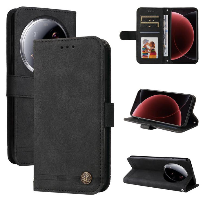Funda de cuero para teléfono con botones de metal y diseño de árbol de la vida Skin Feel, For Xiaomi 17 Max 5G, For Xiaomi 17T Pro 5G, For Xiaomi 17T 5G, For Xiaomi 17 Ultra, For Xiaomi 17 Pro Max, For Xiaomi 17 Pro, For Xiaomi 17                      ...