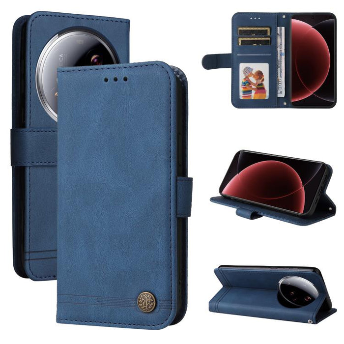 Funda de cuero para teléfono con botones de metal y diseño de árbol de la vida Skin Feel, For Xiaomi 17 Max 5G, For Xiaomi 17T Pro 5G, For Xiaomi 17T 5G, For Xiaomi 17 Ultra, For Xiaomi 17 Pro Max, For Xiaomi 17 Pro, For Xiaomi 17                      ...
