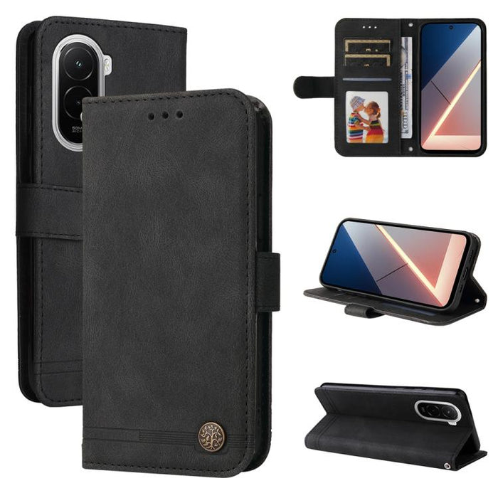 Funda de cuero para teléfono con botones de metal y diseño de árbol de la vida Skin Feel, For Xiaomi 17 Max 5G, For Xiaomi 17T Pro 5G, For Xiaomi 17T 5G, For Xiaomi 17 Ultra, For Xiaomi 17 Pro Max, For Xiaomi 17 Pro, For Xiaomi 17                      ...