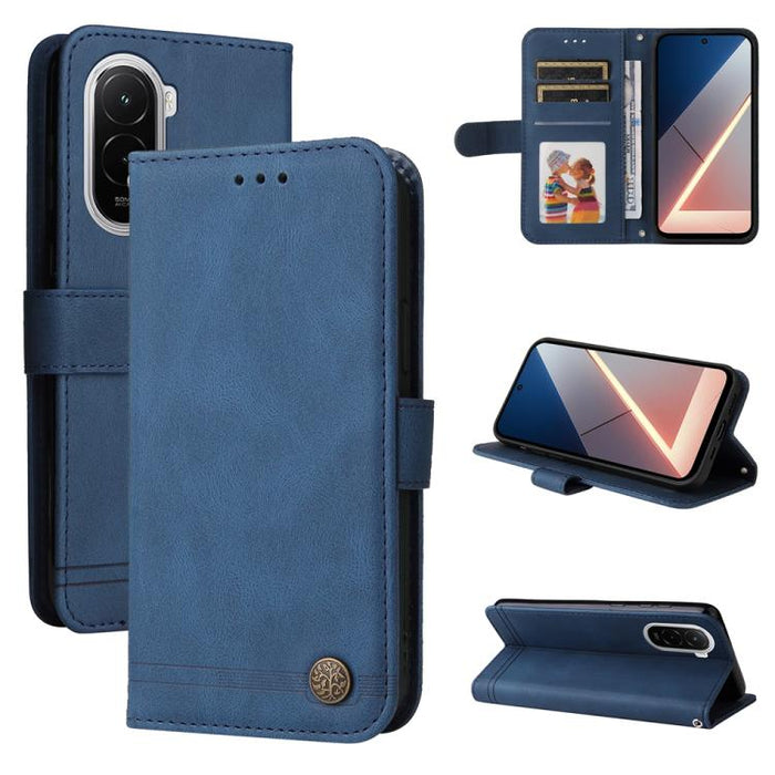 Funda de cuero para teléfono con botones de metal y diseño de árbol de la vida Skin Feel, For Xiaomi 17 Max 5G, For Xiaomi 17T Pro 5G, For Xiaomi 17T 5G, For Xiaomi 17 Ultra, For Xiaomi 17 Pro Max, For Xiaomi 17 Pro, For Xiaomi 17                      ...