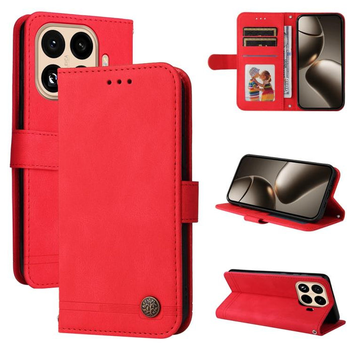 Funda de cuero para teléfono con botones de metal y diseño de árbol de la vida Skin Feel, For Xiaomi 17 Max 5G, For Xiaomi 17T Pro 5G, For Xiaomi 17T 5G, For Xiaomi 17 Ultra, For Xiaomi 17 Pro Max, For Xiaomi 17 Pro, For Xiaomi 17                      ...