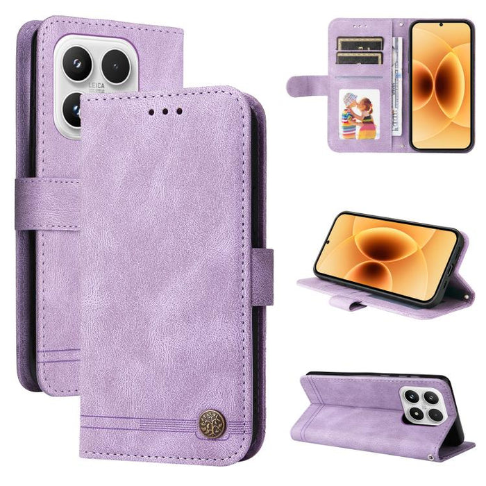 Funda de cuero para teléfono con botones de metal y diseño de árbol de la vida Skin Feel, For Xiaomi 17 Max 5G, For Xiaomi 17T Pro 5G, For Xiaomi 17T 5G, For Xiaomi 17 Ultra, For Xiaomi 17 Pro Max, For Xiaomi 17 Pro, For Xiaomi 17                      ...