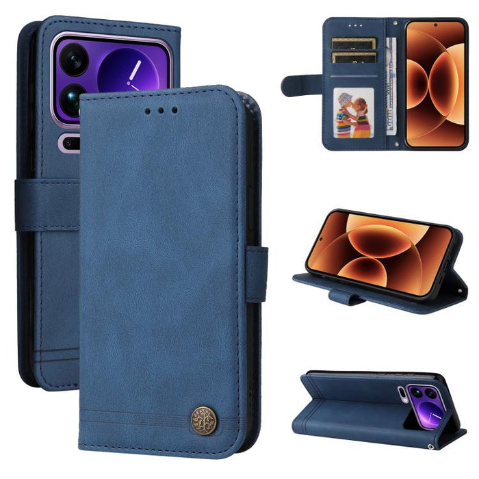 Funda de cuero para teléfono con botones de metal y diseño de árbol de la vida Skin Feel, For Xiaomi 17 Max 5G, For Xiaomi 17T Pro 5G, For Xiaomi 17T 5G, For Xiaomi 17 Ultra, For Xiaomi 17 Pro Max, For Xiaomi 17 Pro, For Xiaomi 17                      ...