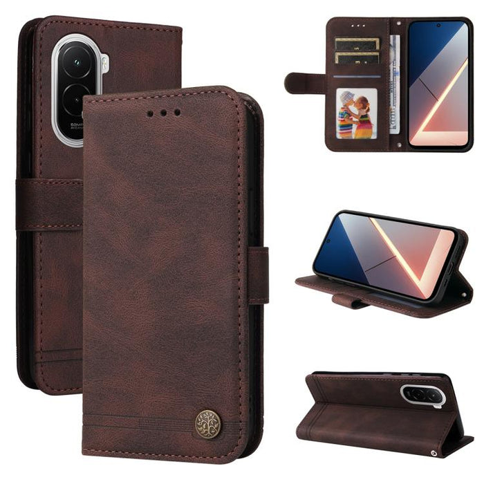 Funda de cuero para teléfono con botones de metal y diseño de árbol de la vida Skin Feel, For Xiaomi 17 Max 5G, For Xiaomi 17T Pro 5G, For Xiaomi 17T 5G, For Xiaomi 17 Ultra, For Xiaomi 17 Pro Max, For Xiaomi 17 Pro, For Xiaomi 17                      ...