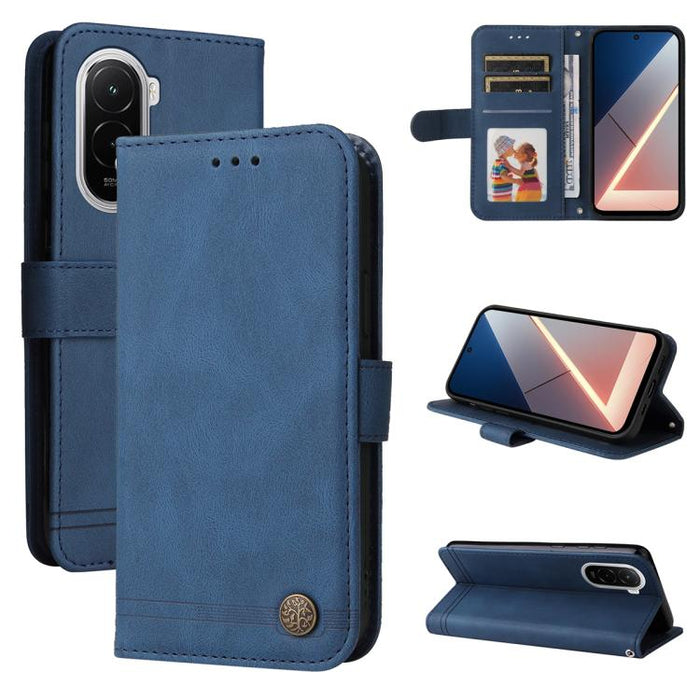 Funda de cuero para teléfono con botones de metal y diseño de árbol de la vida Skin Feel, For Xiaomi 17 Max 5G, For Xiaomi 17T Pro 5G, For Xiaomi 17T 5G, For Xiaomi 17 Ultra, For Xiaomi 17 Pro Max, For Xiaomi 17 Pro, For Xiaomi 17                      ...