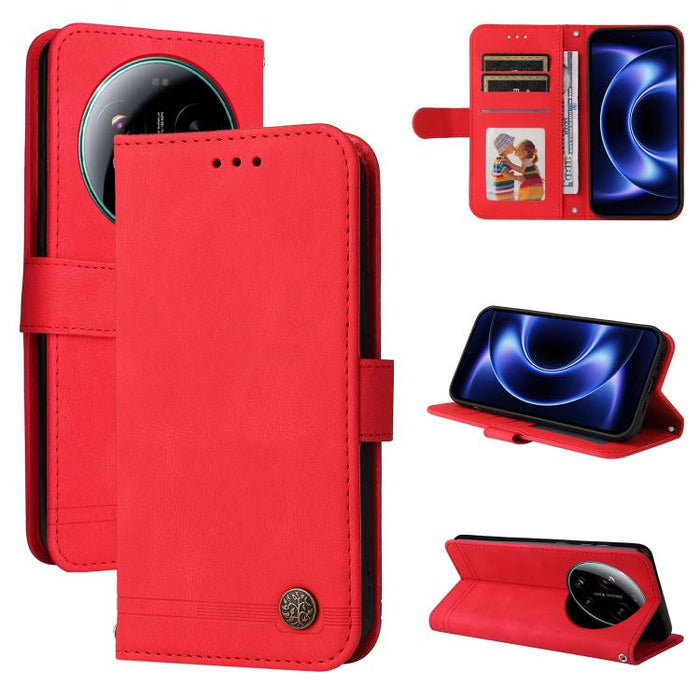 Funda de cuero para teléfono con botones de metal y diseño de árbol de la vida Skin Feel, For Xiaomi 17 Max 5G, For Xiaomi 17T Pro 5G, For Xiaomi 17T 5G, For Xiaomi 17 Ultra, For Xiaomi 17 Pro Max, For Xiaomi 17 Pro, For Xiaomi 17                      ...