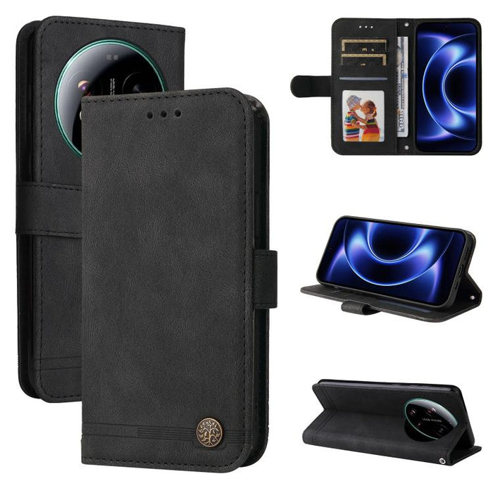 Funda de cuero para teléfono con botones de metal y diseño de árbol de la vida Skin Feel, For Xiaomi 17 Max 5G, For Xiaomi 17T Pro 5G, For Xiaomi 17T 5G, For Xiaomi 17 Ultra, For Xiaomi 17 Pro Max, For Xiaomi 17 Pro, For Xiaomi 17                      ...