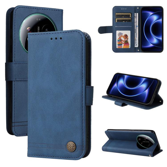 Funda de cuero para teléfono con botones de metal y diseño de árbol de la vida Skin Feel, For Xiaomi 17 Max 5G, For Xiaomi 17T Pro 5G, For Xiaomi 17T 5G, For Xiaomi 17 Ultra, For Xiaomi 17 Pro Max, For Xiaomi 17 Pro, For Xiaomi 17                      ...