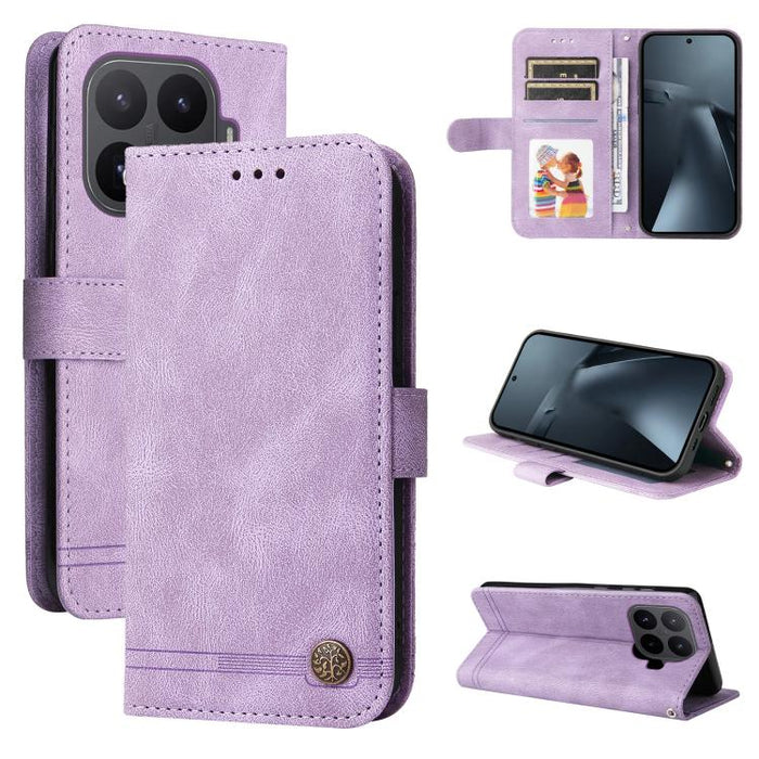 Funda de cuero para teléfono con botones de metal y diseño de árbol de la vida Skin Feel, For Xiaomi 17 Max 5G, For Xiaomi 17T Pro 5G, For Xiaomi 17T 5G, For Xiaomi 17 Ultra, For Xiaomi 17 Pro Max, For Xiaomi 17 Pro, For Xiaomi 17                      ...
