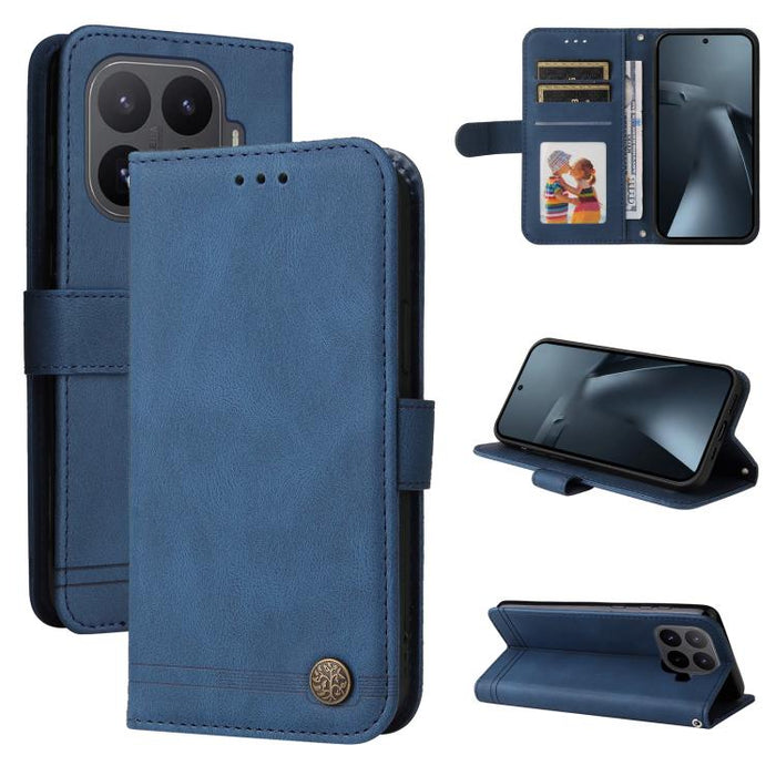 Funda de cuero para teléfono con botones de metal y diseño de árbol de la vida Skin Feel, For Xiaomi 17 Max 5G, For Xiaomi 17T Pro 5G, For Xiaomi 17T 5G, For Xiaomi 17 Ultra, For Xiaomi 17 Pro Max, For Xiaomi 17 Pro, For Xiaomi 17                      ...