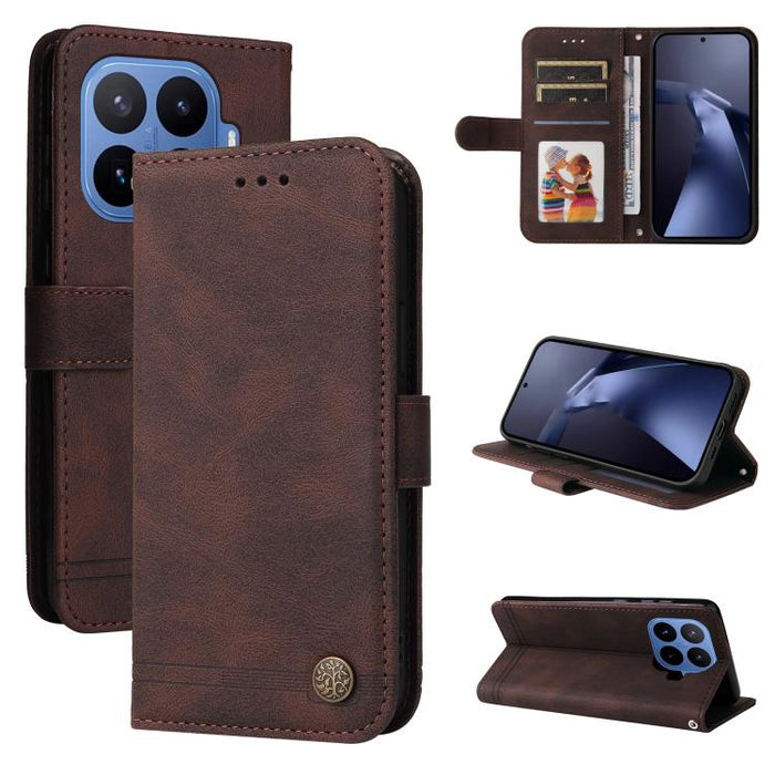 Funda de cuero para teléfono con botones de metal y diseño de árbol de la vida Skin Feel, For Xiaomi 17 Max 5G, For Xiaomi 17T Pro 5G, For Xiaomi 17T 5G, For Xiaomi 17 Ultra, For Xiaomi 17 Pro Max, For Xiaomi 17 Pro, For Xiaomi 17                      ...