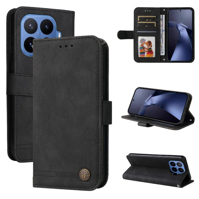 Funda de cuero para teléfono con botones de metal y diseño de árbol de la vida Skin Feel, For Xiaomi 17 Max 5G, For Xiaomi 17T Pro 5G, For Xiaomi 17T 5G, For Xiaomi 17 Ultra, For Xiaomi 17 Pro Max, For Xiaomi 17 Pro, For Xiaomi 17                      ...