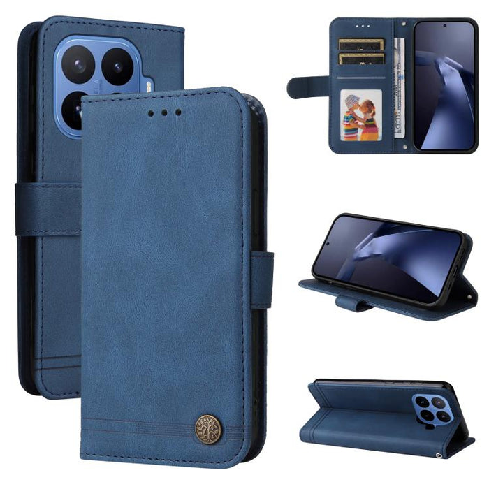 Funda de cuero para teléfono con botones de metal y diseño de árbol de la vida Skin Feel, For Xiaomi 17 Max 5G, For Xiaomi 17T Pro 5G, For Xiaomi 17T 5G, For Xiaomi 17 Ultra, For Xiaomi 17 Pro Max, For Xiaomi 17 Pro, For Xiaomi 17                      ...