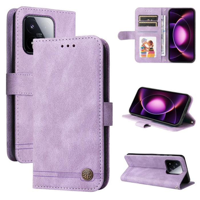 Funda de cuero para teléfono con botones de metal y diseño de árbol de la vida Skin Feel, For Xiaomi 17 Max 5G, For Xiaomi 17T Pro 5G, For Xiaomi 17T 5G, For Xiaomi 17 Ultra, For Xiaomi 17 Pro Max, For Xiaomi 17 Pro, For Xiaomi 17                      ...
