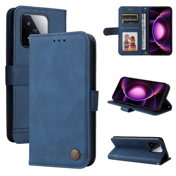 Funda de cuero para teléfono con botones de metal y diseño de árbol de la vida Skin Feel, For Xiaomi 17 Max 5G, For Xiaomi 17T Pro 5G, For Xiaomi 17T 5G, For Xiaomi 17 Ultra, For Xiaomi 17 Pro Max, For Xiaomi 17 Pro, For Xiaomi 17                      ...
