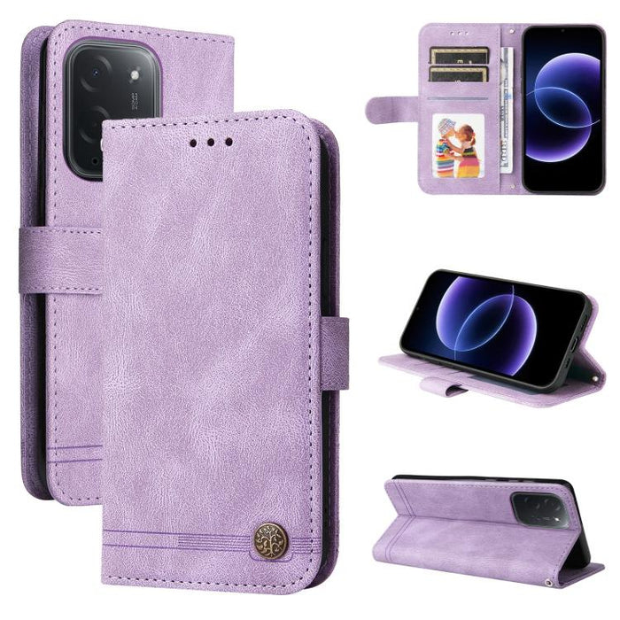 Funda de cuero para teléfono con botones de metal y diseño de árbol de la vida Skin Feel, For Xiaomi 17 Max 5G, For Xiaomi 17T Pro 5G, For Xiaomi 17T 5G, For Xiaomi 17 Ultra, For Xiaomi 17 Pro Max, For Xiaomi 17 Pro, For Xiaomi 17                      ...
