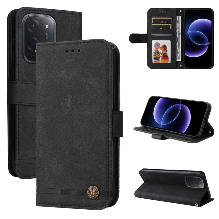 Funda de cuero para teléfono con botones de metal y diseño de árbol de la vida Skin Feel, For Xiaomi 17 Max 5G, For Xiaomi 17T Pro 5G, For Xiaomi 17T 5G, For Xiaomi 17 Ultra, For Xiaomi 17 Pro Max, For Xiaomi 17 Pro, For Xiaomi 17                      ...