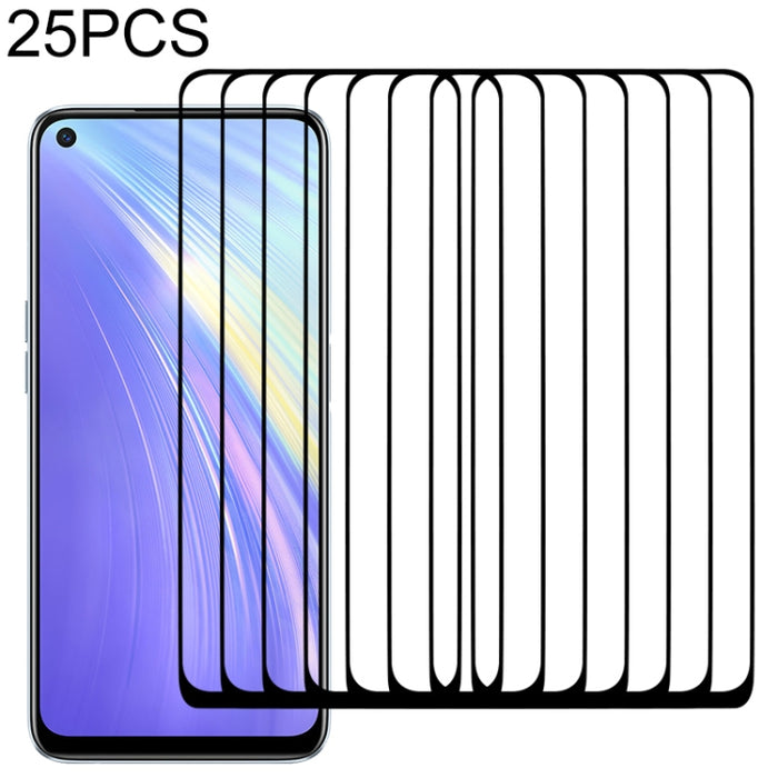 Película de vidrio templado de pantalla completa con pegamento completo de 25 piezas, For OPPO Realme C15 (25 PCS), For OPPO Realme 6 (25 PCS), For OPPO Realme 6 Pro (25 PCS), For Motorola Moto G Fast (25 PCS), For OPPO Realme 6i (25 PCS)              ...