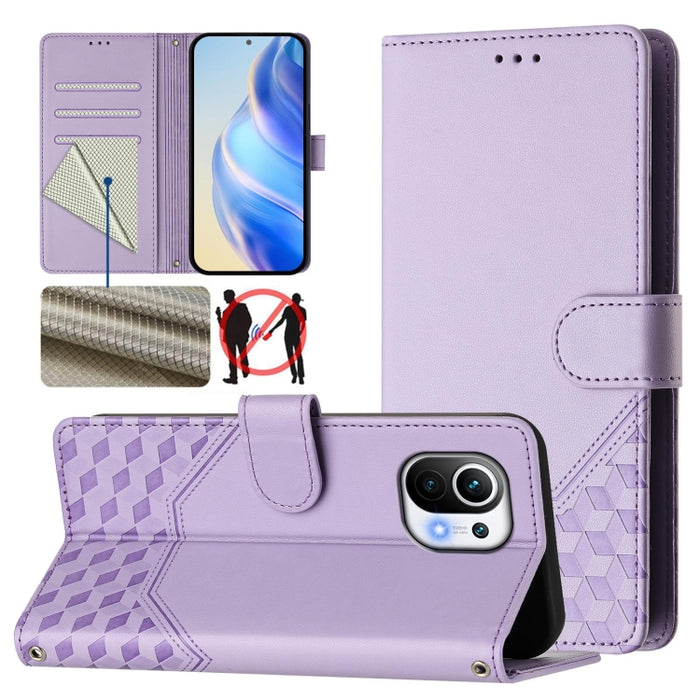 Funda de cuero para teléfono con RFID y estampado en panal, For Xiaomi Poco C40 / Redmi 10C, For Xiaomi Civi 1S, For Xiaomi Poco M4 Pro 4G, For Xiaomi Poco X4 Pro 5G, For Xiaomi Mi 11 Lite / Mi 11 Lite 5G NE, For Xiaomi 11T / 11T Pro                   ...