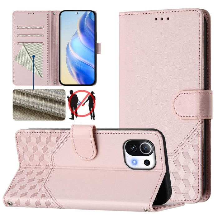 Funda de cuero para teléfono con RFID y estampado en panal, For Xiaomi Poco C40 / Redmi 10C, For Xiaomi Civi 1S, For Xiaomi Poco M4 Pro 4G, For Xiaomi Poco X4 Pro 5G, For Xiaomi Mi 11 Lite / Mi 11 Lite 5G NE, For Xiaomi 11T / 11T Pro                   ...