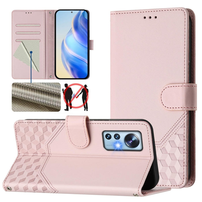 Funda de cuero para teléfono con RFID y estampado en panal, For Xiaomi Poco X6 Neo 5G, For Xiaomi Poco X6 Pro / Redmi K70E, For Xiaomi Poco X6 5G, For Xiaomi 14 Ultra 5G, For Xiaomi 14 Pro 5G, For Xiaomi 14, For Xiaomi Poco F5 / Redmi Note 12 Turbo 5G ...