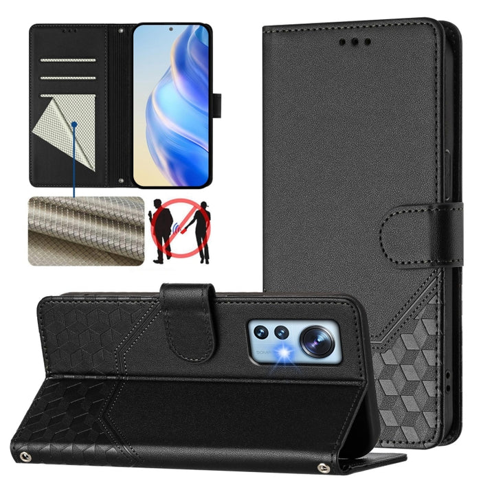 Funda de cuero para teléfono con RFID y estampado en panal, For Xiaomi Poco C40 / Redmi 10C, For Xiaomi Civi 1S, For Xiaomi Poco M4 Pro 4G, For Xiaomi Poco X4 Pro 5G, For Xiaomi Mi 11 Lite / Mi 11 Lite 5G NE, For Xiaomi 11T / 11T Pro                   ...