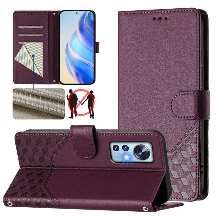 Funda de cuero para teléfono con RFID y estampado en panal, For Xiaomi Poco C40 / Redmi 10C, For Xiaomi Civi 1S, For Xiaomi Poco M4 Pro 4G, For Xiaomi Poco X4 Pro 5G, For Xiaomi Mi 11 Lite / Mi 11 Lite 5G NE, For Xiaomi 11T / 11T Pro                   ...