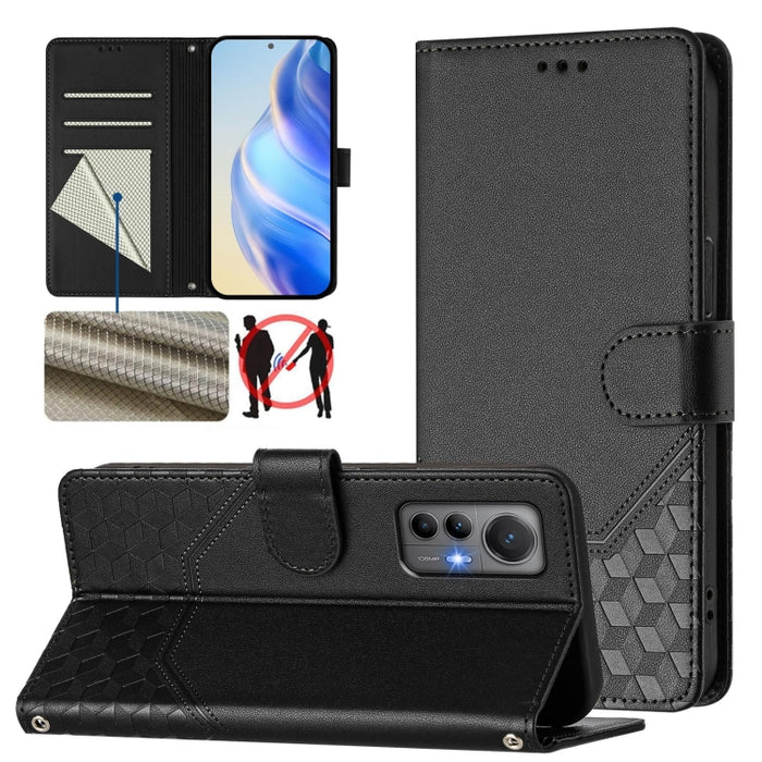 Funda de cuero para teléfono con RFID y estampado en panal, For Xiaomi Poco C40 / Redmi 10C, For Xiaomi Civi 1S, For Xiaomi Poco M4 Pro 4G, For Xiaomi Poco X4 Pro 5G, For Xiaomi Mi 11 Lite / Mi 11 Lite 5G NE, For Xiaomi 11T / 11T Pro                   ...