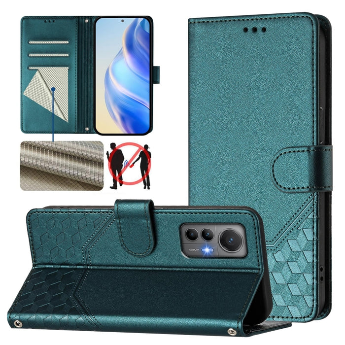 Funda de cuero para teléfono con RFID y estampado en panal, For Xiaomi Poco C40 / Redmi 10C, For Xiaomi Civi 1S, For Xiaomi Poco M4 Pro 4G, For Xiaomi Poco X4 Pro 5G, For Xiaomi Mi 11 Lite / Mi 11 Lite 5G NE, For Xiaomi 11T / 11T Pro                   ...