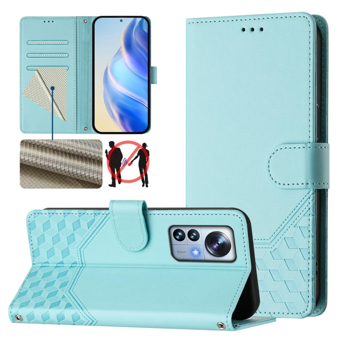 Funda de cuero para teléfono con RFID y estampado en panal, For Xiaomi Poco X6 Neo 5G, For Xiaomi Poco X6 Pro / Redmi K70E, For Xiaomi Poco X6 5G, For Xiaomi 14 Ultra 5G, For Xiaomi 14 Pro 5G, For Xiaomi 14, For Xiaomi Poco F5 / Redmi Note 12 Turbo 5G ...
